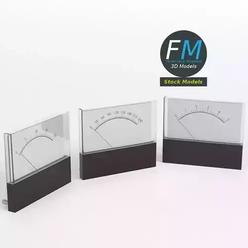 Panel mount analog voltmeters 3D model