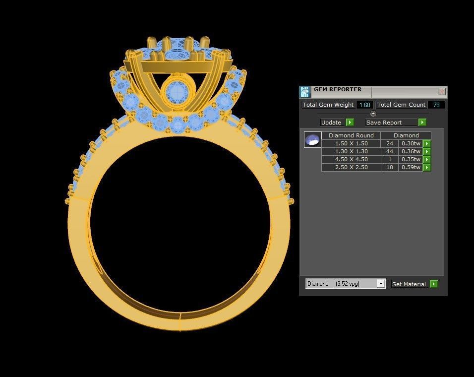 R176 diamond ring woman 3D model_1