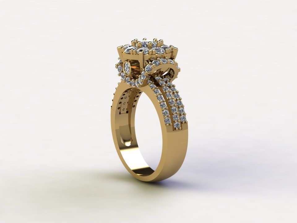 R176 diamond ring woman 3D model_2