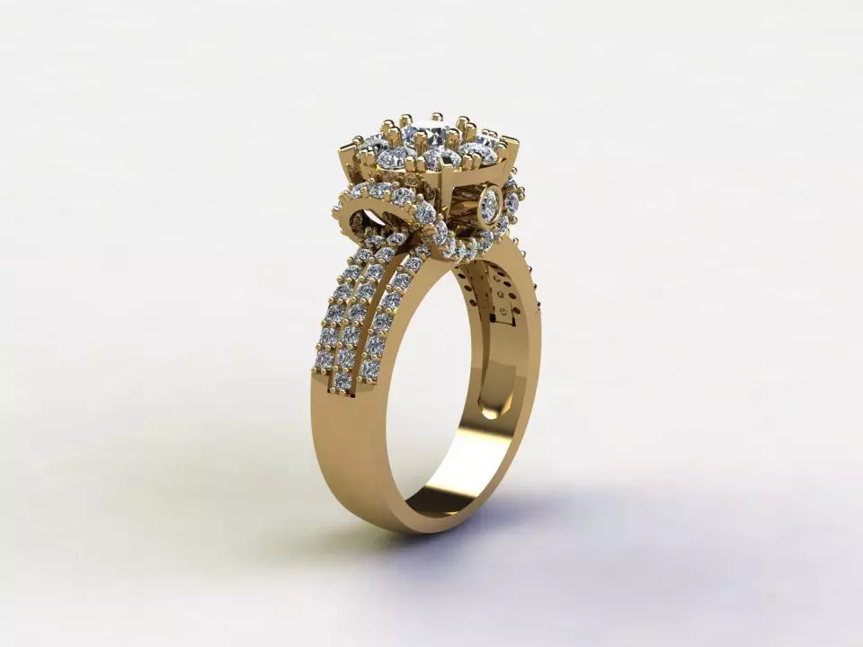 R176 diamond ring woman 3D model_0