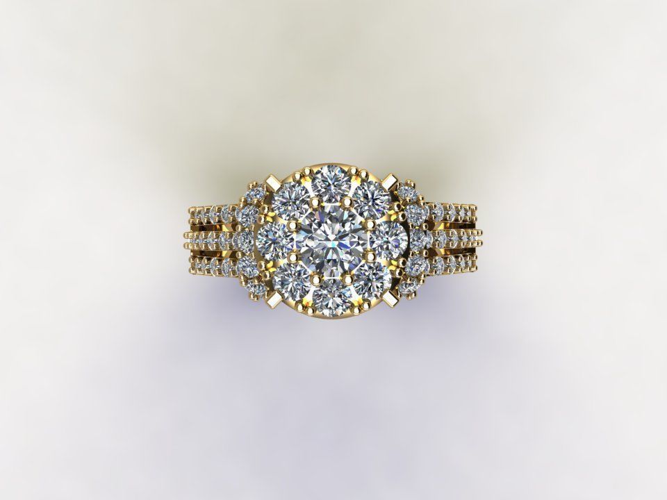 R176 diamond ring woman 3D model_4