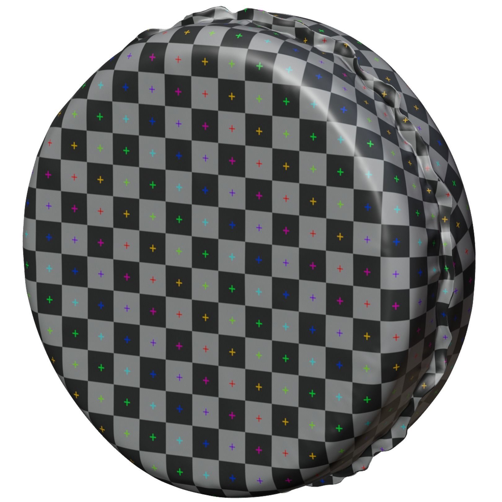 Cheese checkered cover 3D model_2