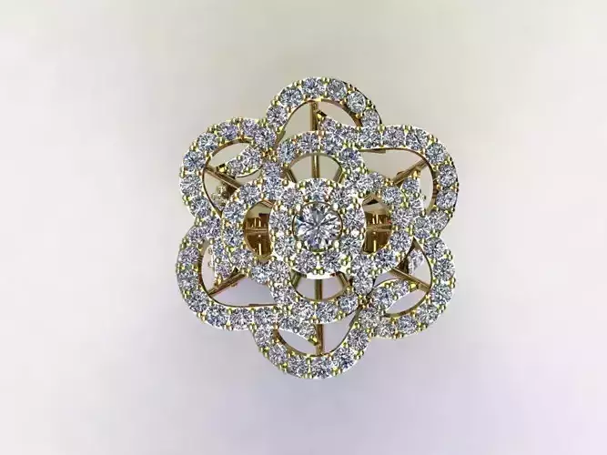 R160 women diamond ring with ring rail 11 japan 3D model