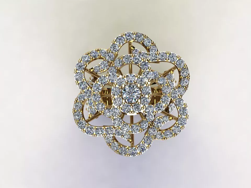 R160 women diamond ring with ring rail 11 japan 3D model