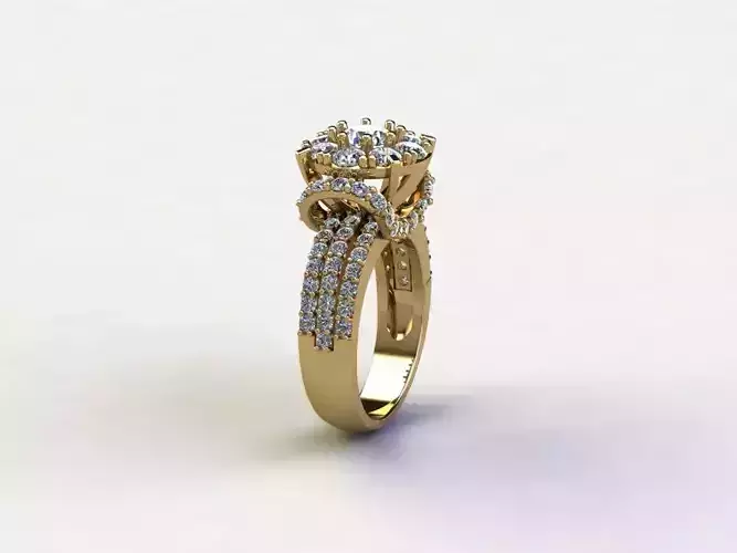 R155 diamond ring woman new cad design