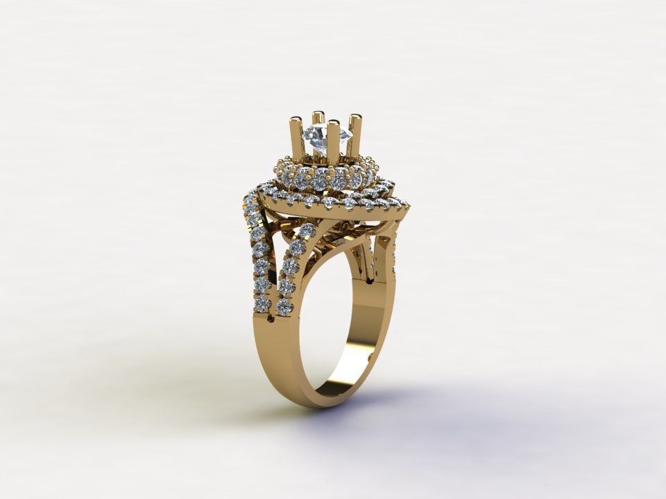 R149 women ring diamond  3D model_2