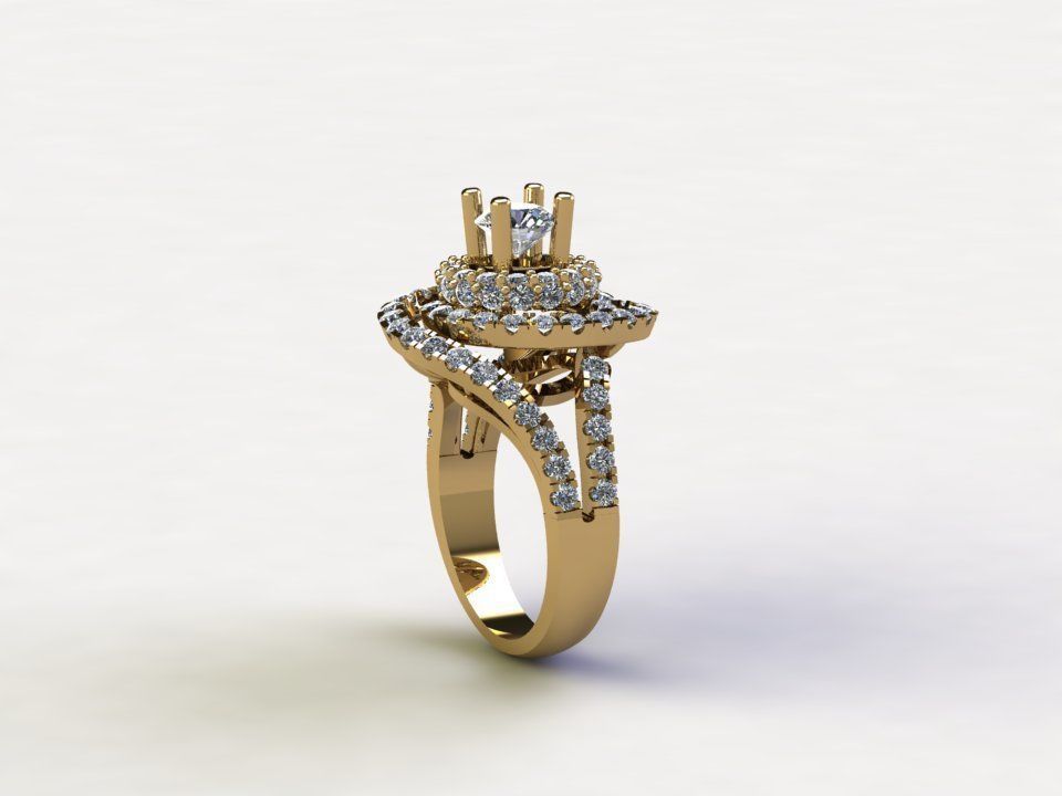 R149 women ring diamond  3D model_3