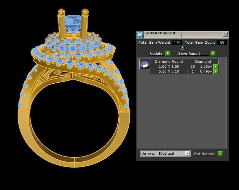 R149 women ring diamond  3D model_1