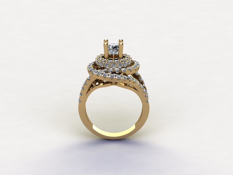 R149 women ring diamond  3D model_4
