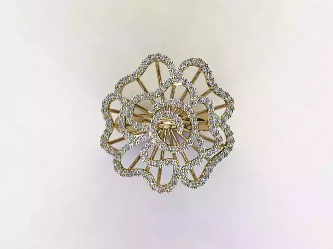 R144 flower ring diamond for girl