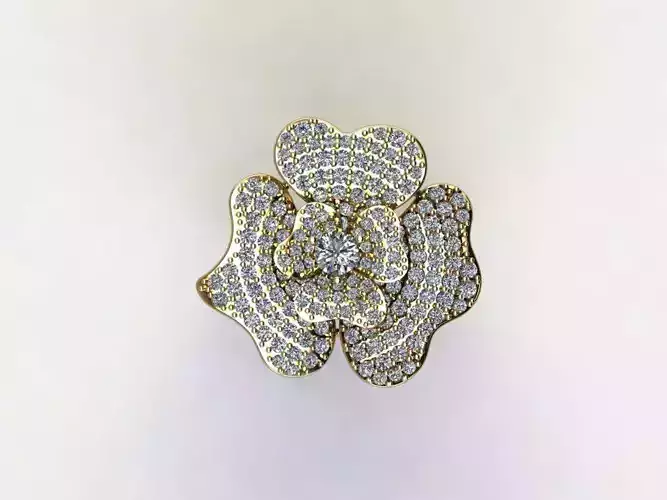 R142 diamond ring for women flower style