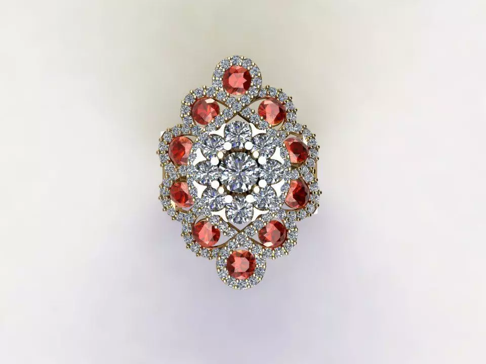 R134 ring with gem for women 3D model_0