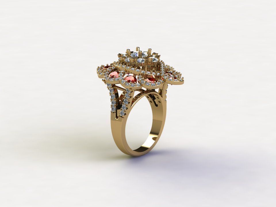 R134 ring with gem for women 3D model_2