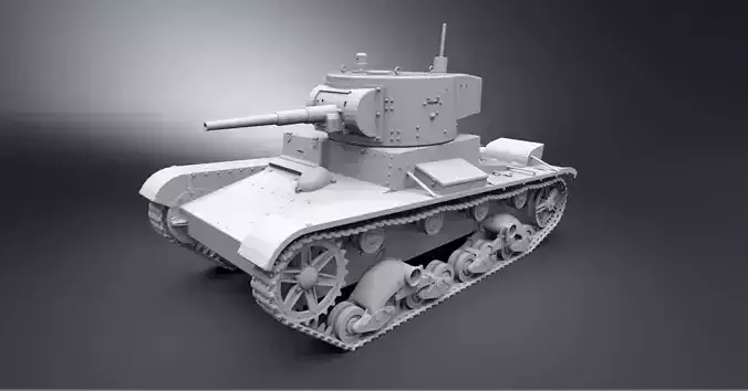 T26 tank scale model 3D print model