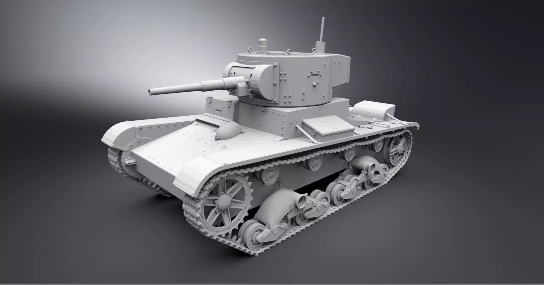 T26 tank scale model 3D print model_0