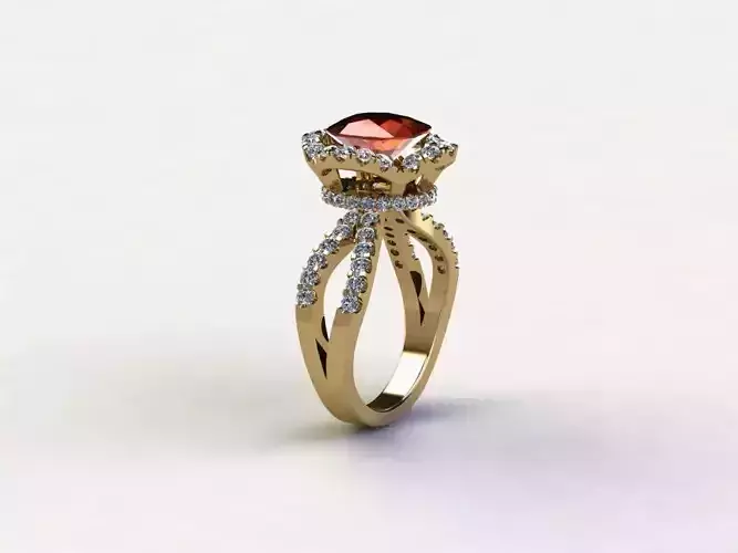 R127 Gem and diamond women ring 2021