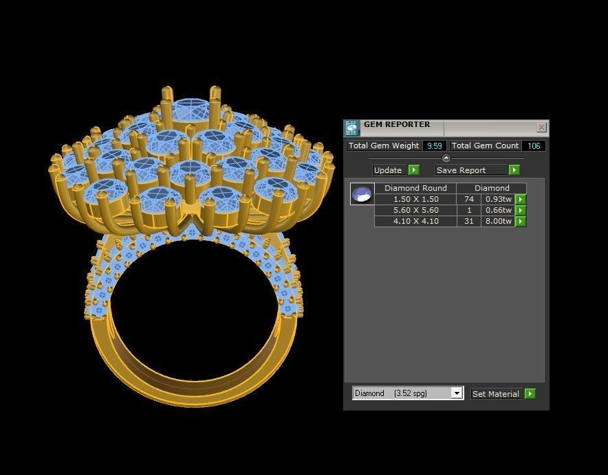 R124 women with round diamond release 2021 cad design 3D model_1