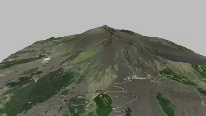 Mountain landscape Etna stratovolcano Sicily Italy 3D model