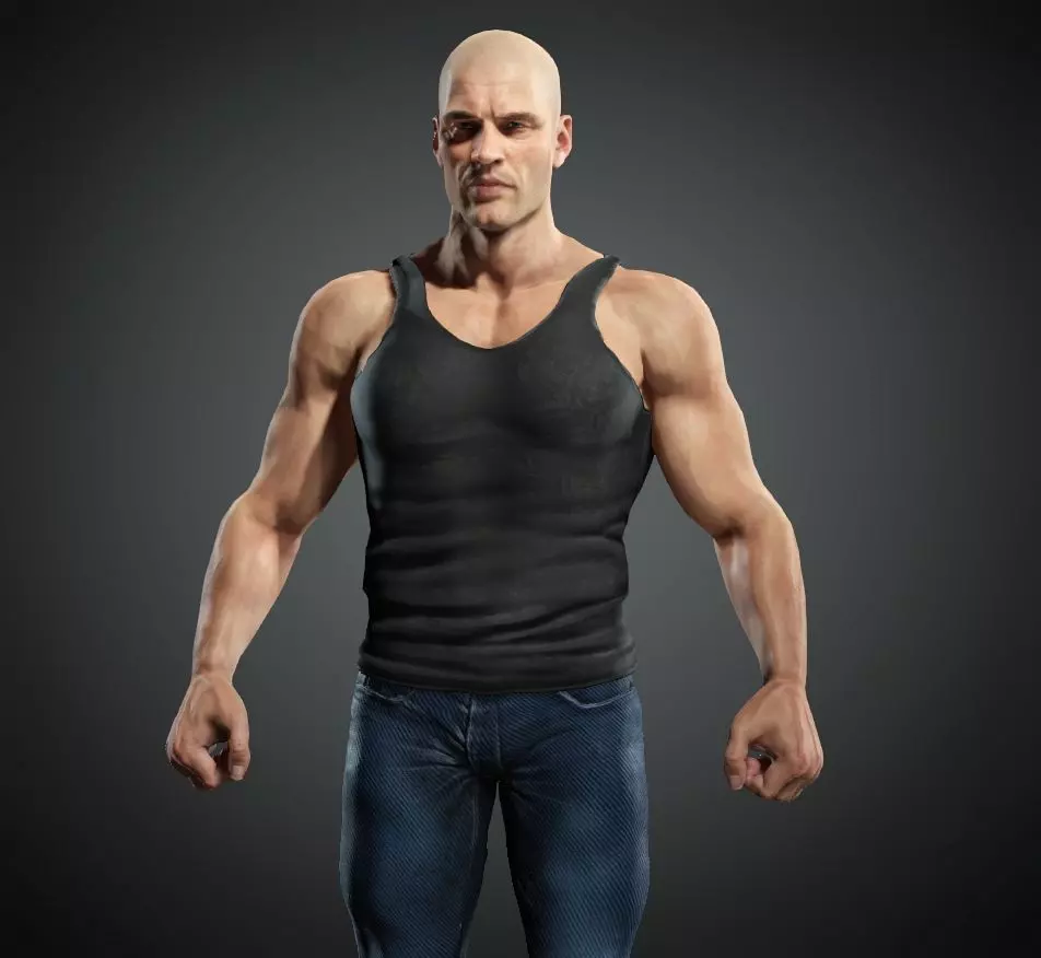 Strong Male Low-poly 3D model