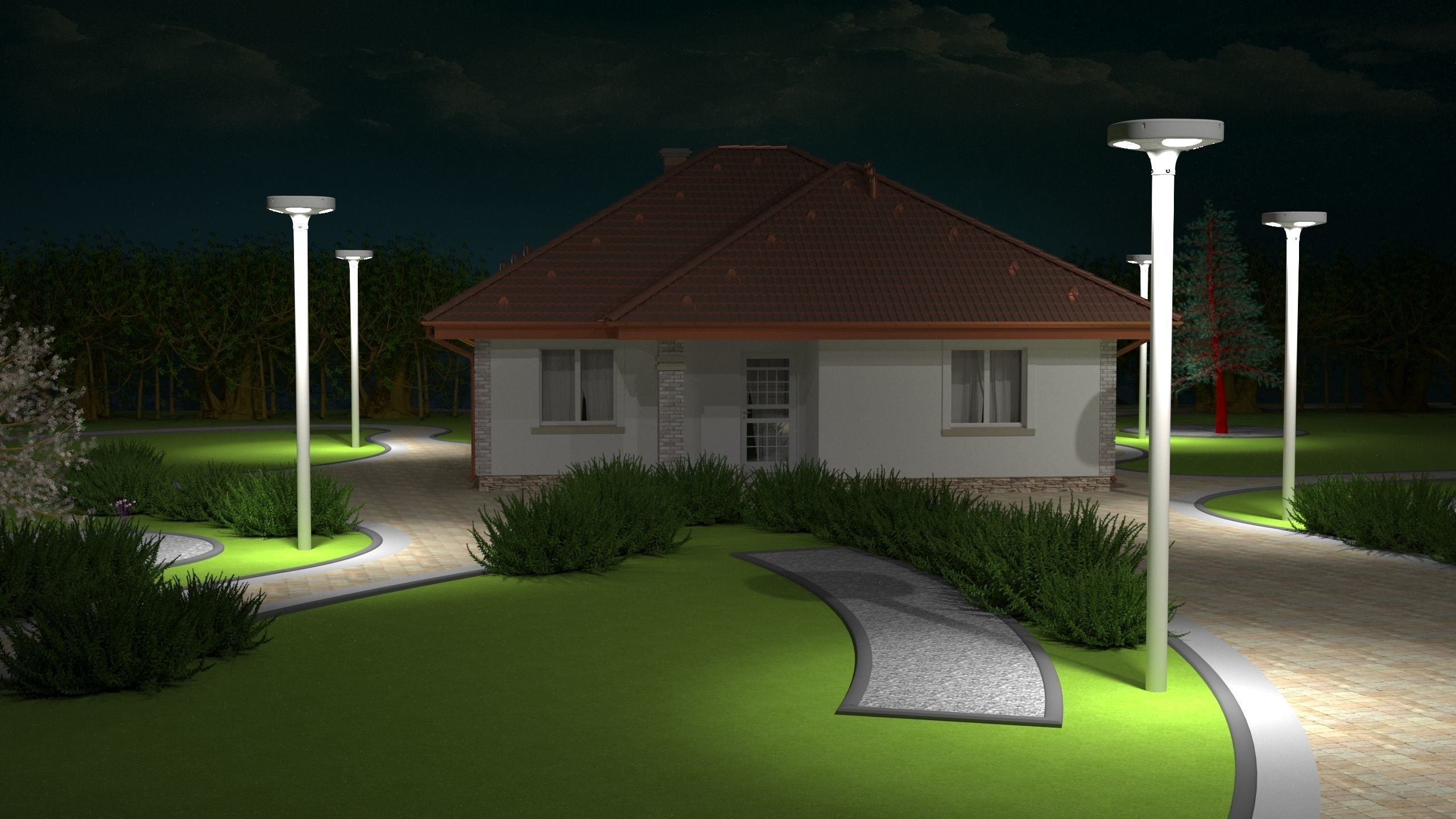 Modern House exterior  3D model_3