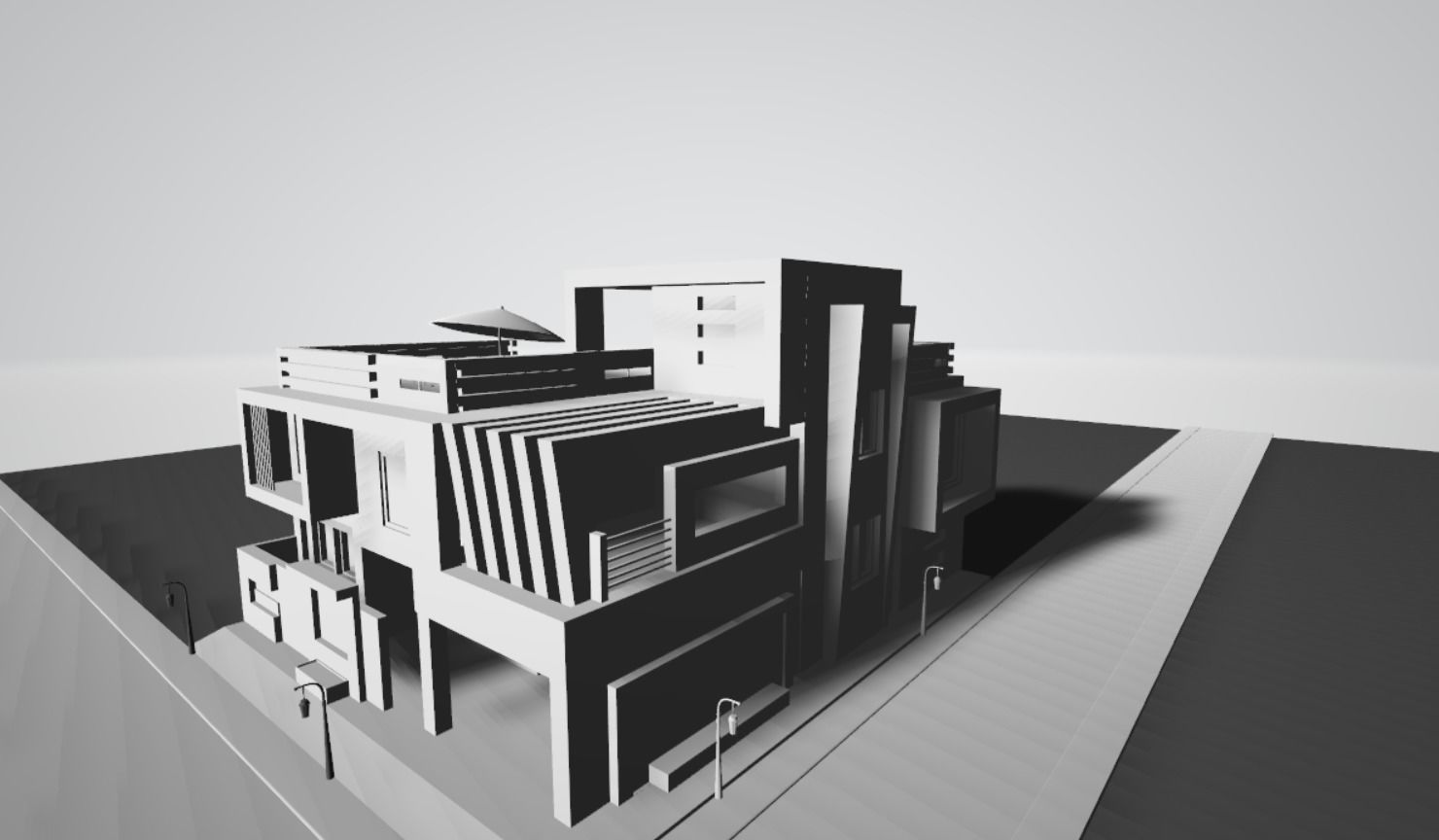 Modern House exterior  3D model_15