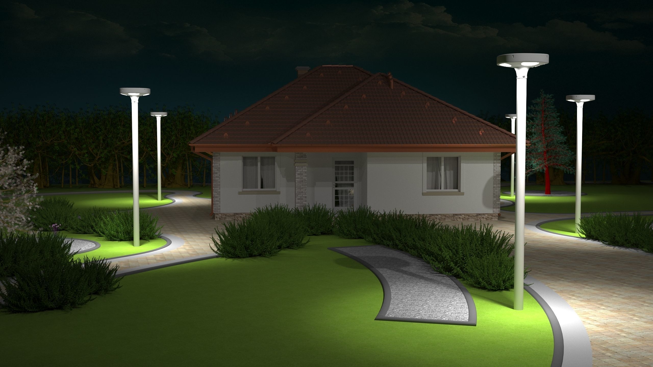Modern House exterior  3D model_1