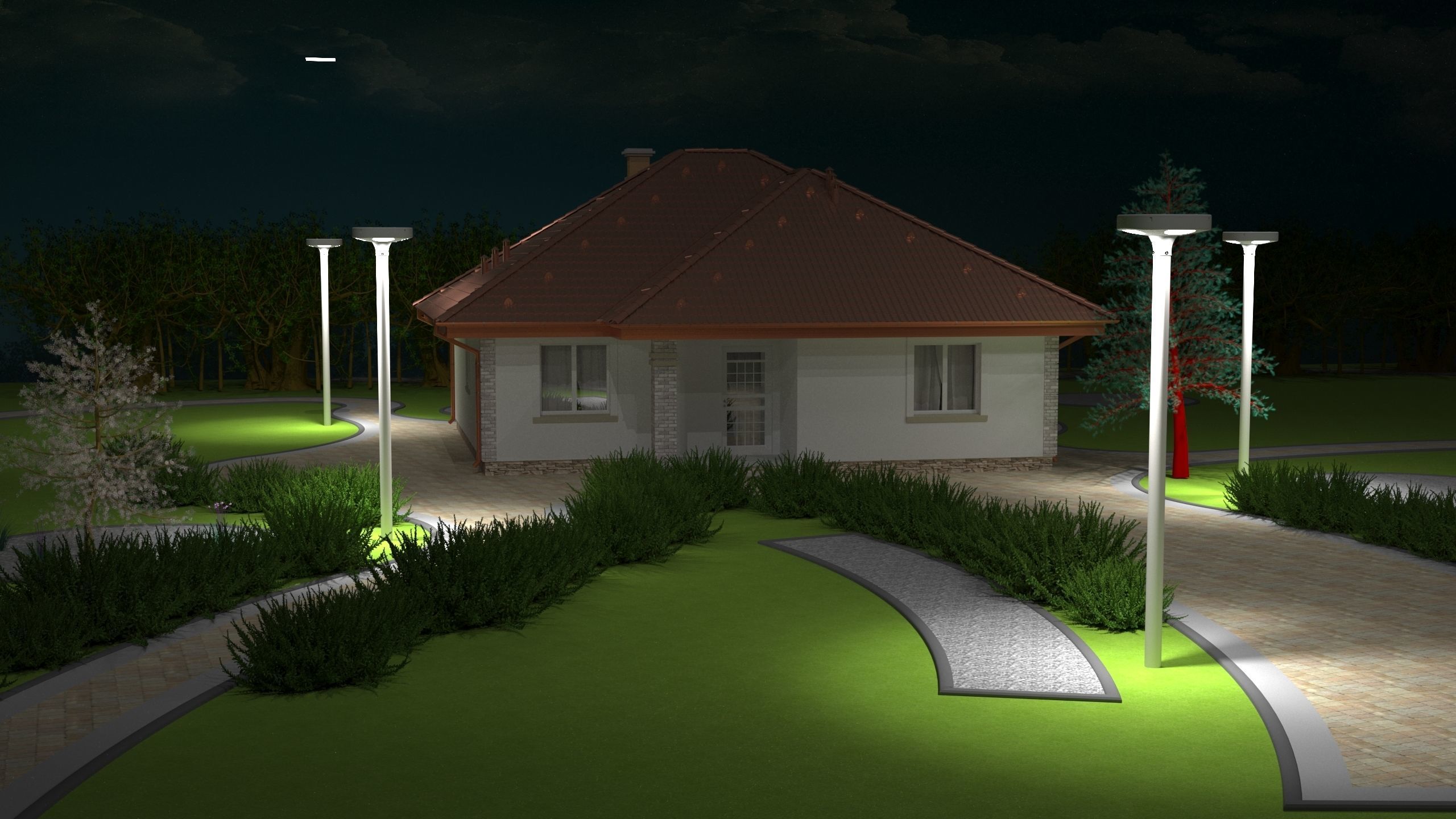 Modern House exterior  3D model_2