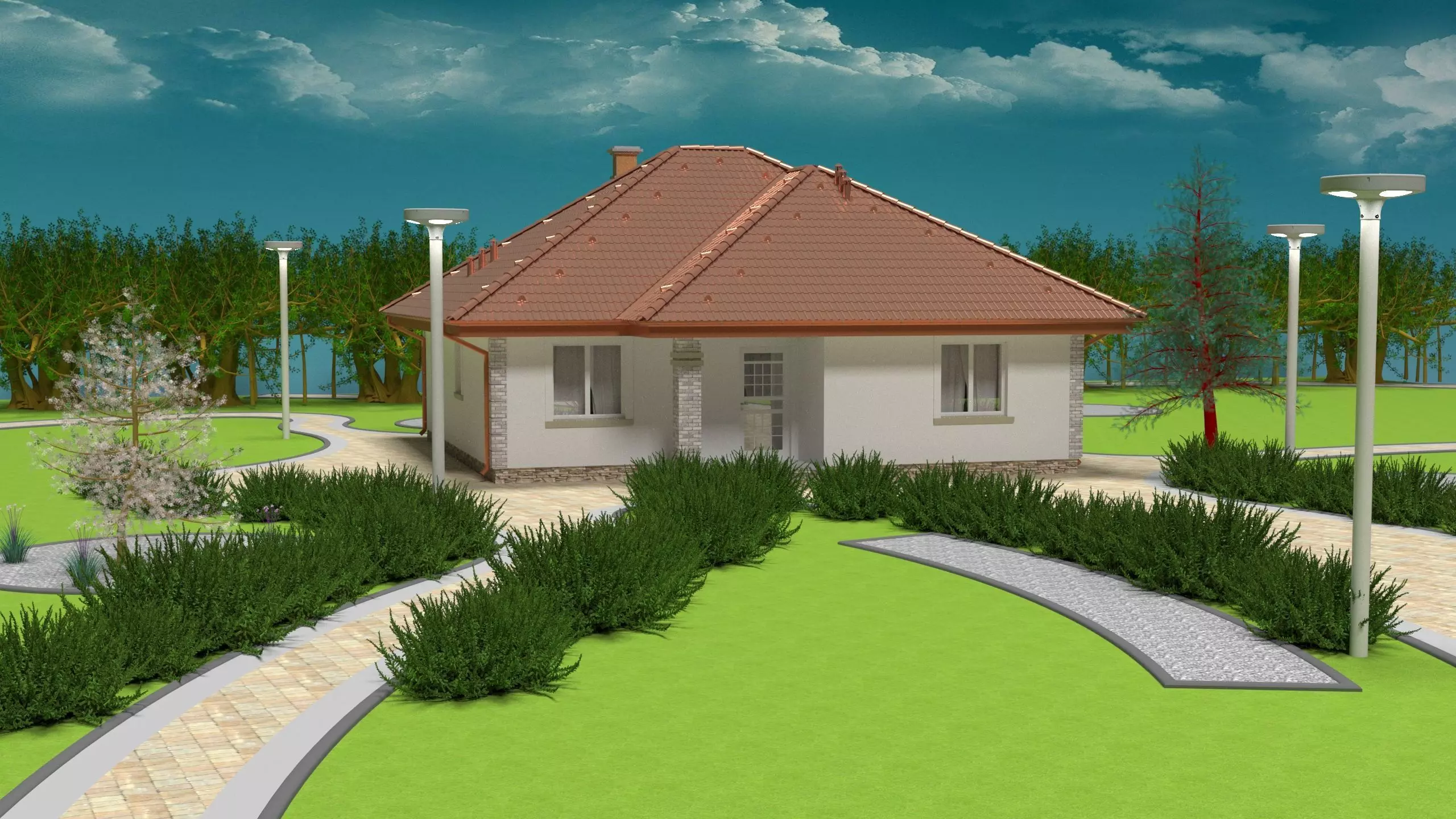Modern House exterior  3D model_0