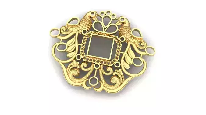  nakhun locket with and peacock nakhun nail locket 3D print model