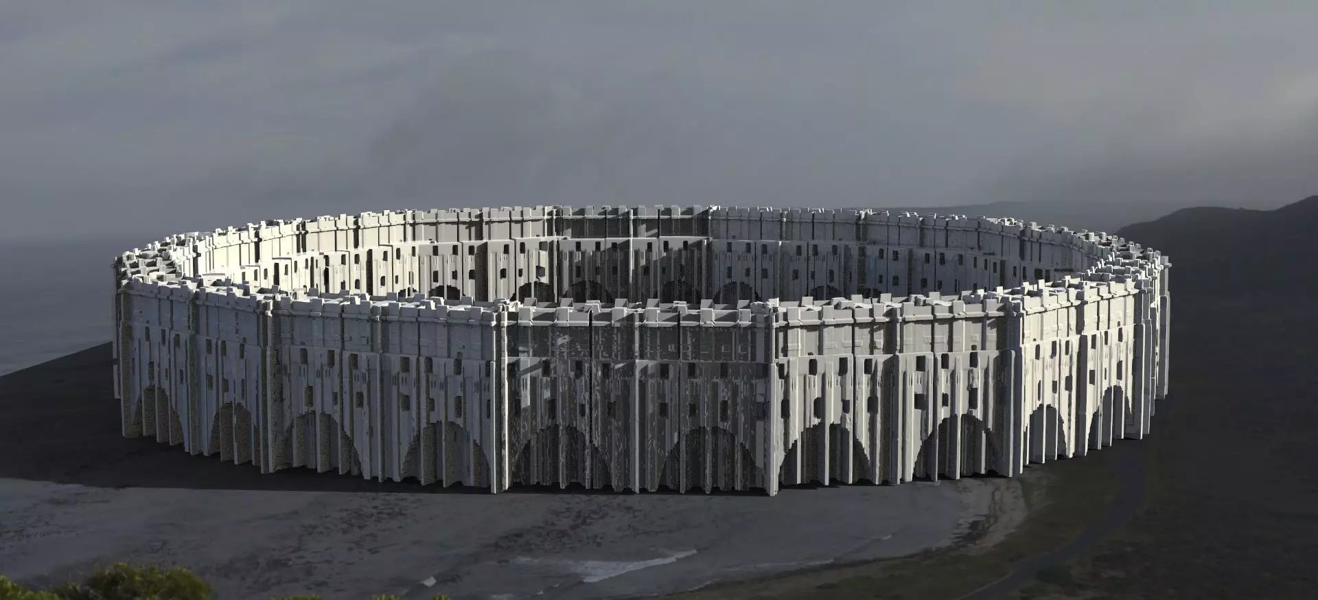 Babylon Tower base wall 3D model_0