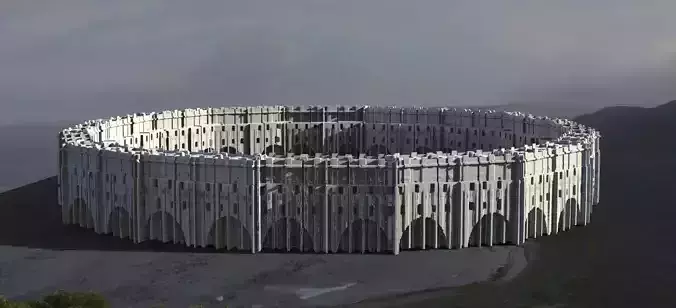 Babylon Tower base wall 3D model