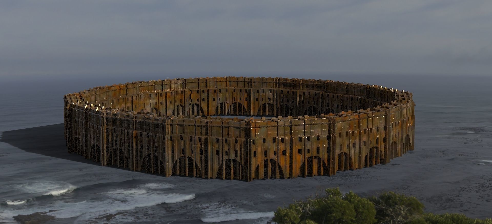 Babylon Tower base wall 3D model_1