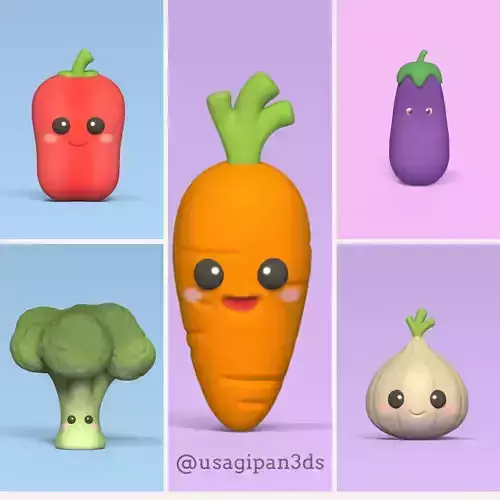 Cute Vegetables 3D print model