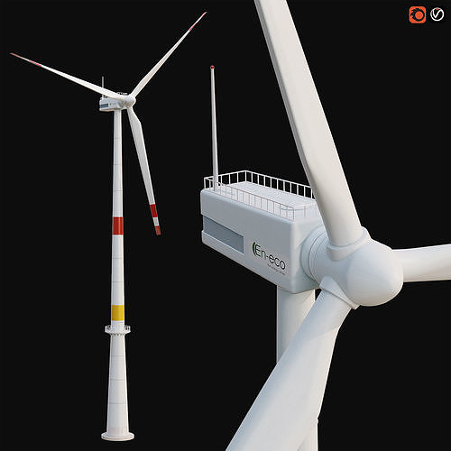 Industrial wind turbine 3D model