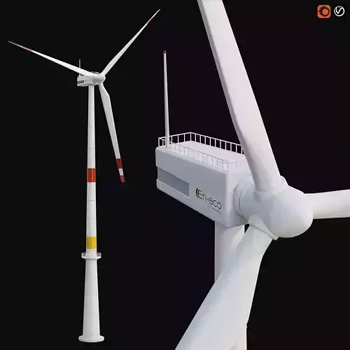 Industrial wind turbine 3D model