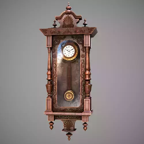 Wooden Wall Clock Low-poly 3D model Wooden Wall Clock Low-poly 3D model