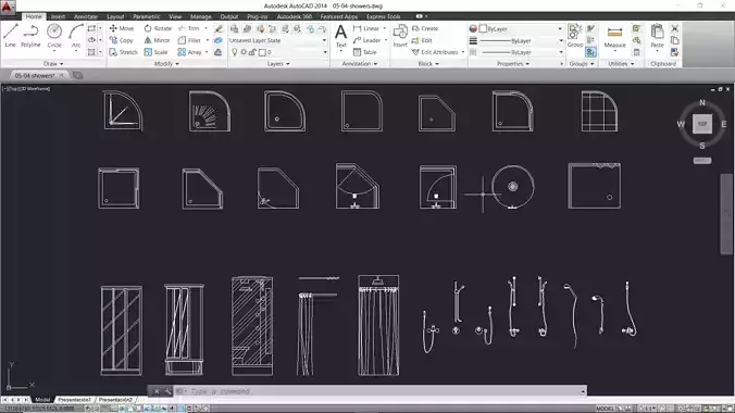 Autocad showers blocks