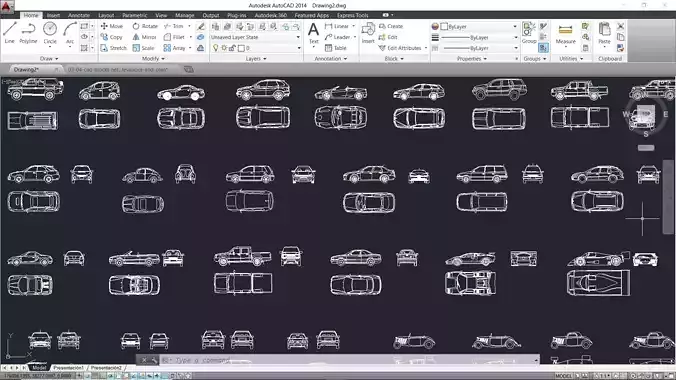 Autocad cars blocks