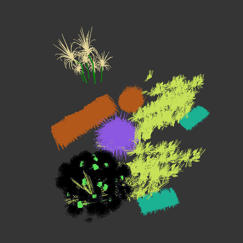 3D Plant Collection 1 garden with grasses and flowers 3D model_7