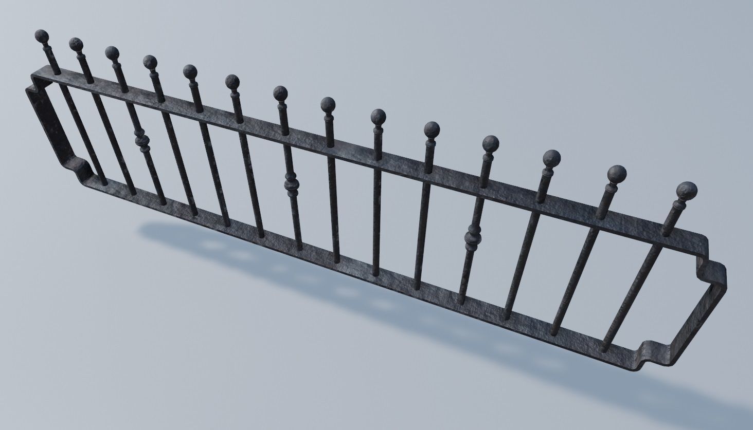 Cast Iron Railings 3D Model Low-poly 3D model_7