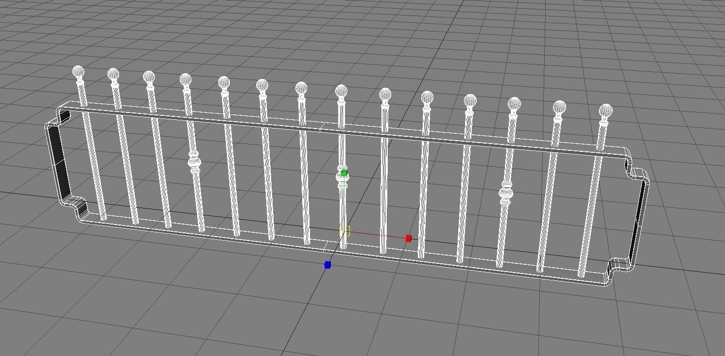 Cast Iron Railings 3D Model Low-poly 3D model_3