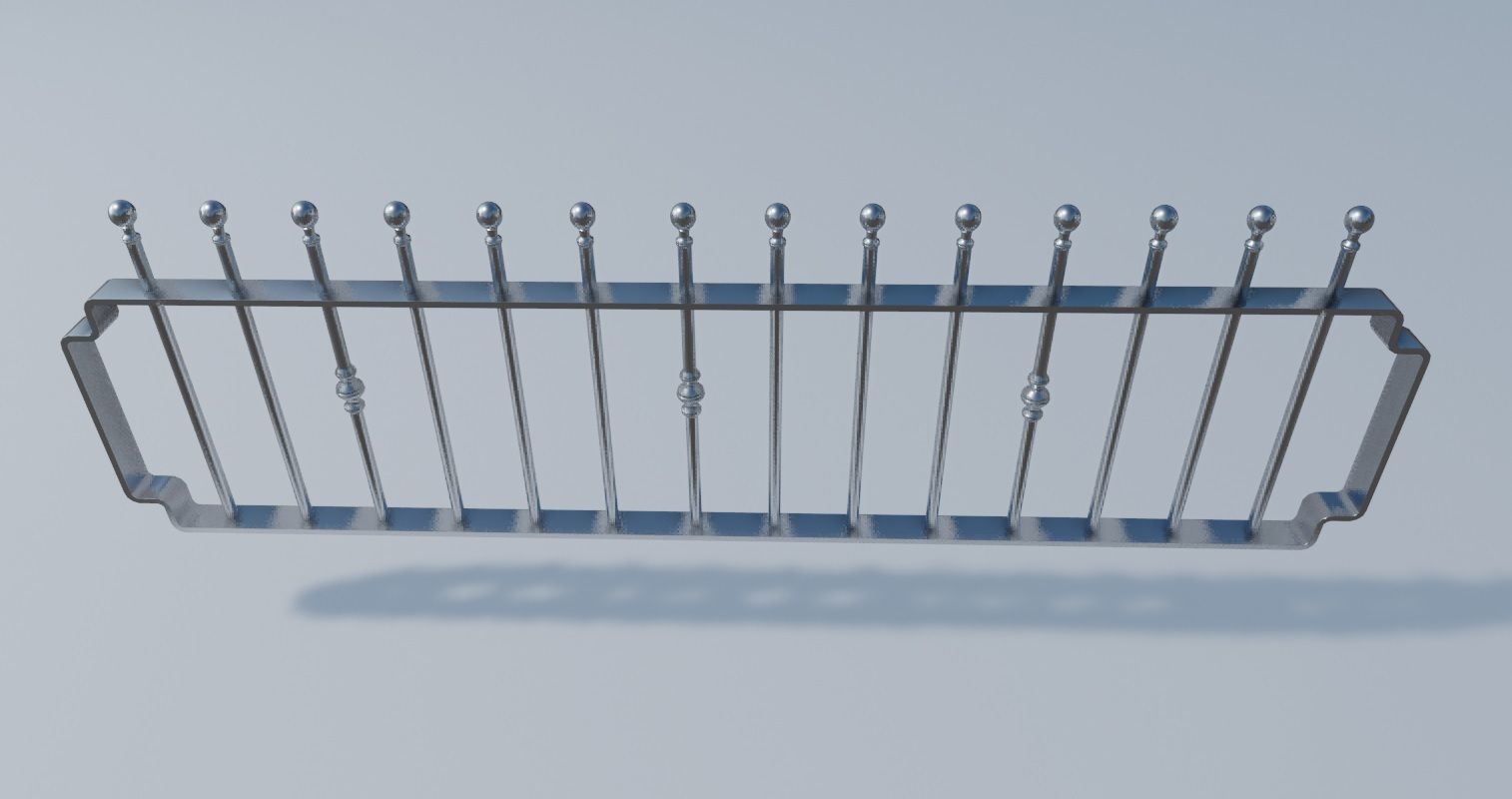 Cast Iron Railings 3D Model Low-poly 3D model_9