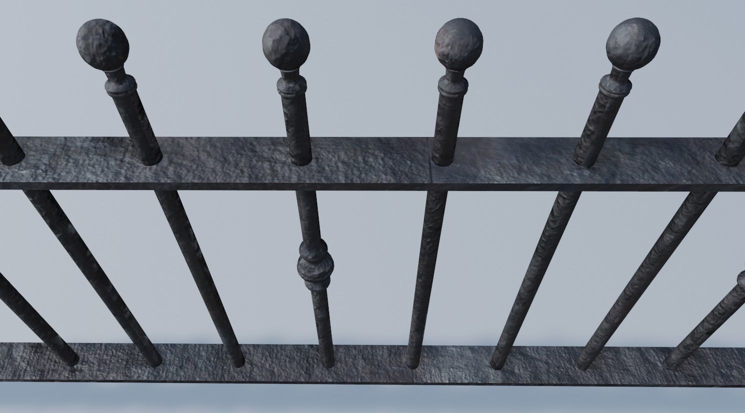 Cast Iron Railings 3D Model Low-poly 3D model_1