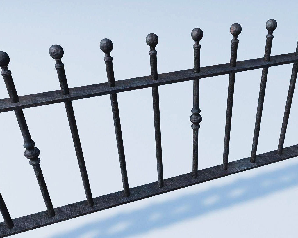 Cast Iron Railings 3D Model Low-poly 3D model_2