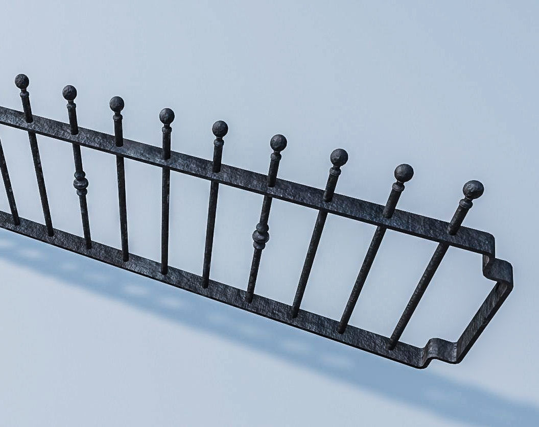 Cast Iron Railings 3D Model Low-poly 3D model_5