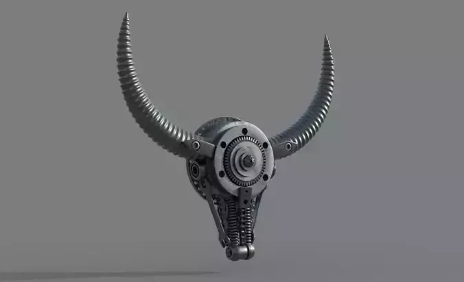 Bull Head Metal Chain Tools  Art Sculpture