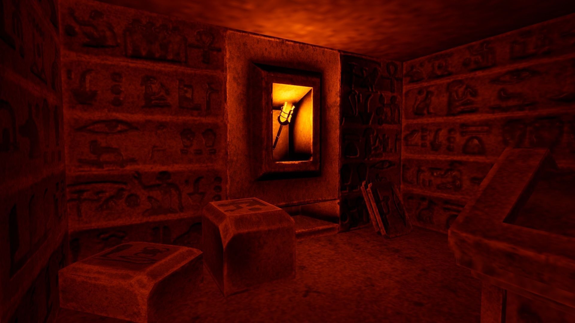 Low Poly Egyptian Sarcophagus - Egyptian Tomb Low-poly 3D model_5