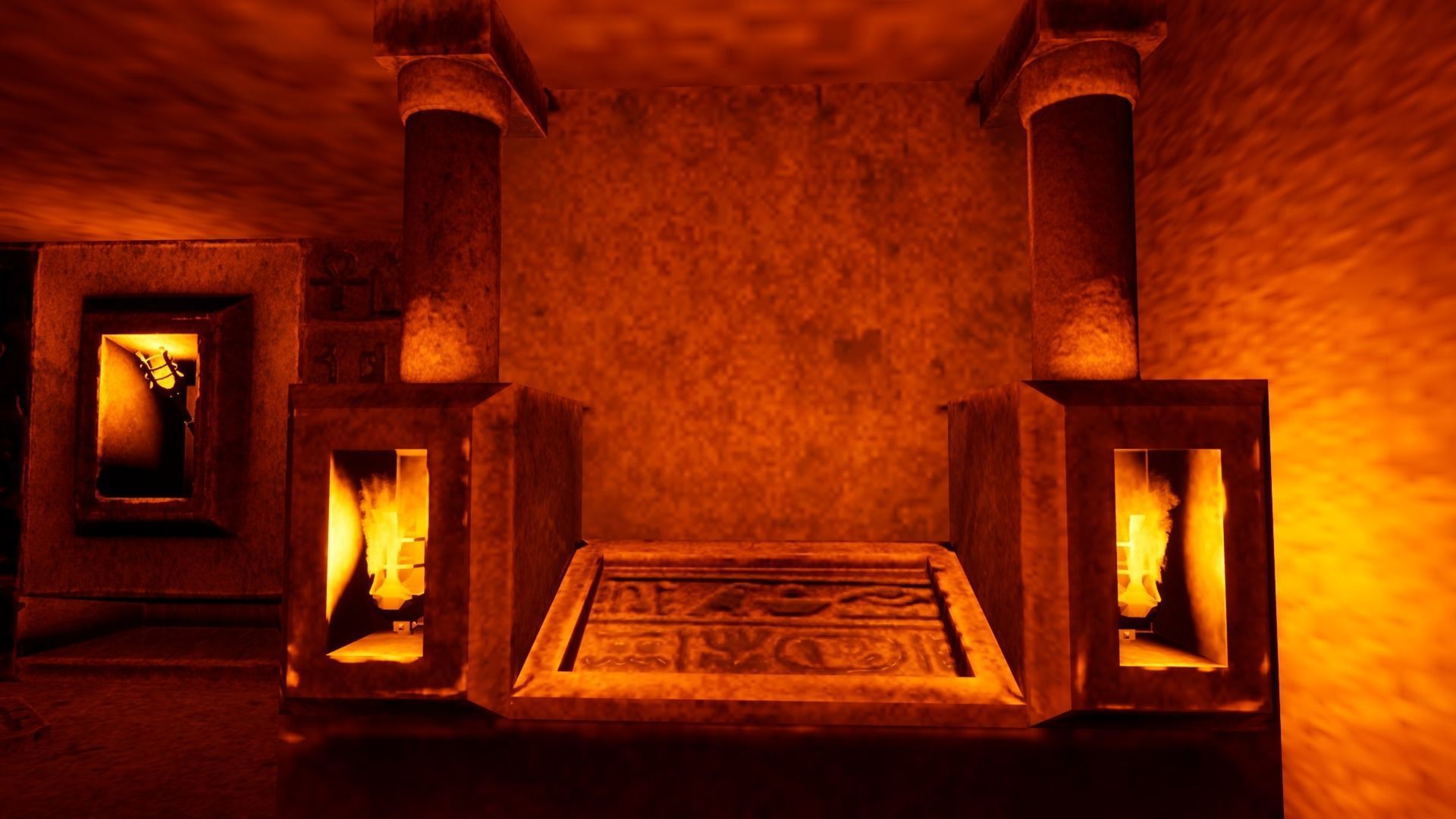 Low Poly Egyptian Sarcophagus - Egyptian Tomb Low-poly 3D model_3