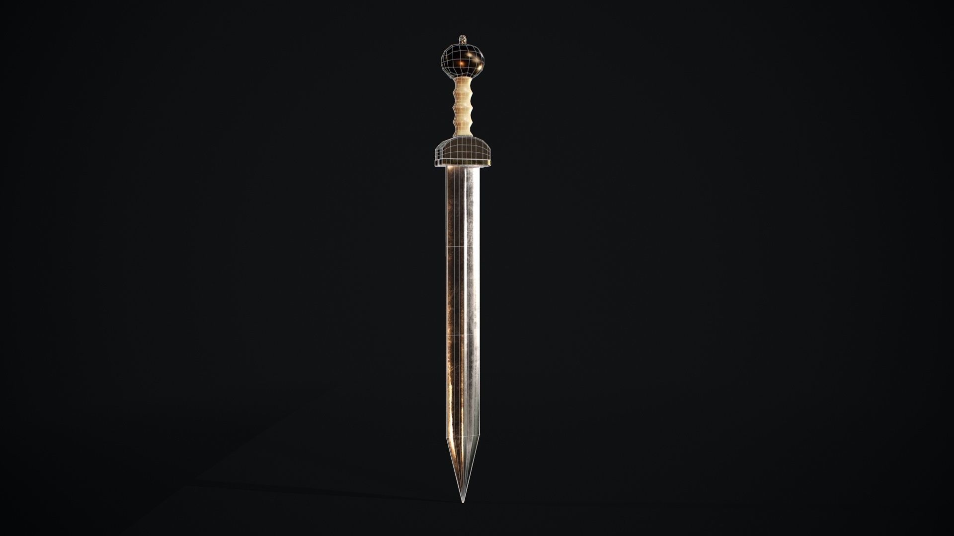 Gladius sword Low-poly 3D model_6