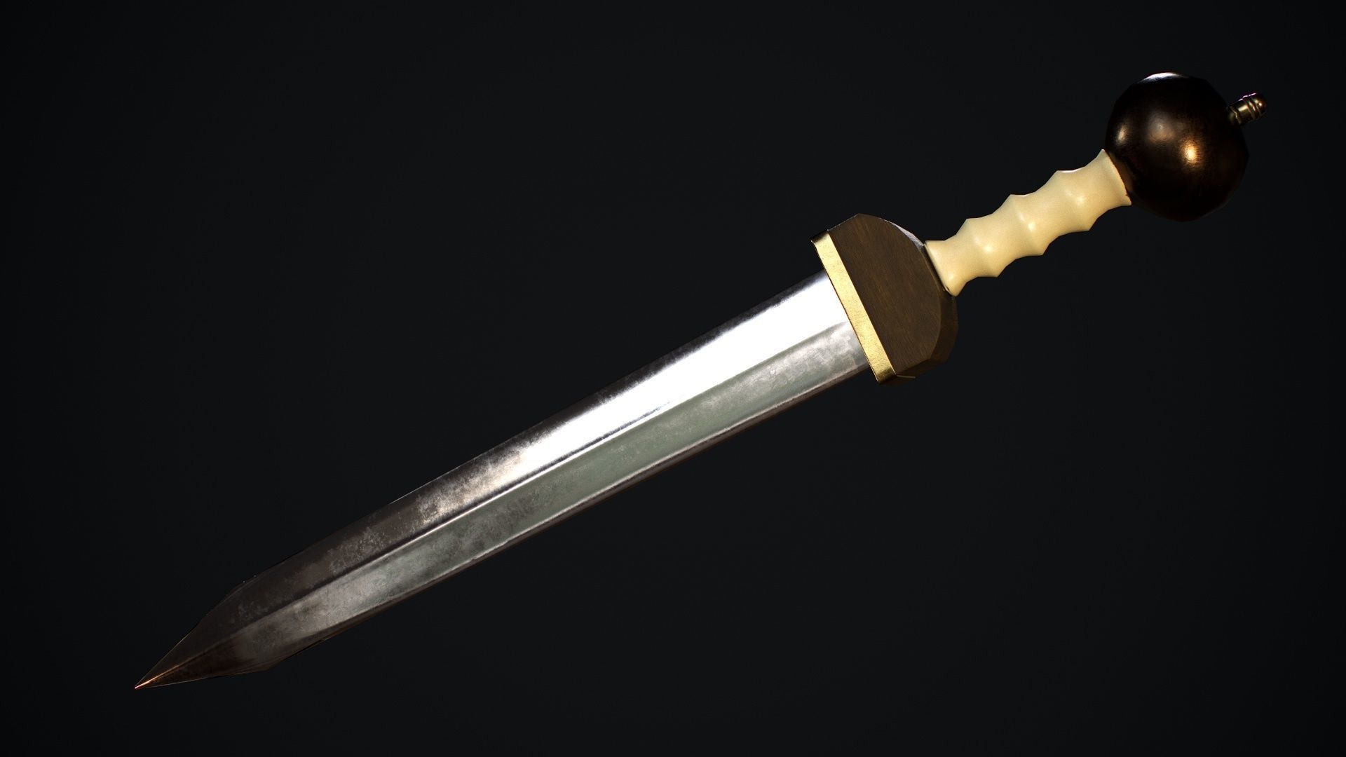 Gladius sword Low-poly 3D model_4